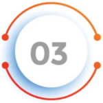 number 0 and 3 in orange circle